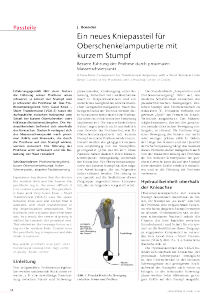 Very Good Knee - Short Transfemoral Artikel ORTHOPÄDIE TECHNIK